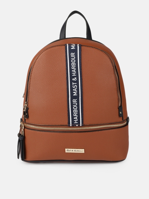 

Mast & Harbour Women Brown Solid Backpack
