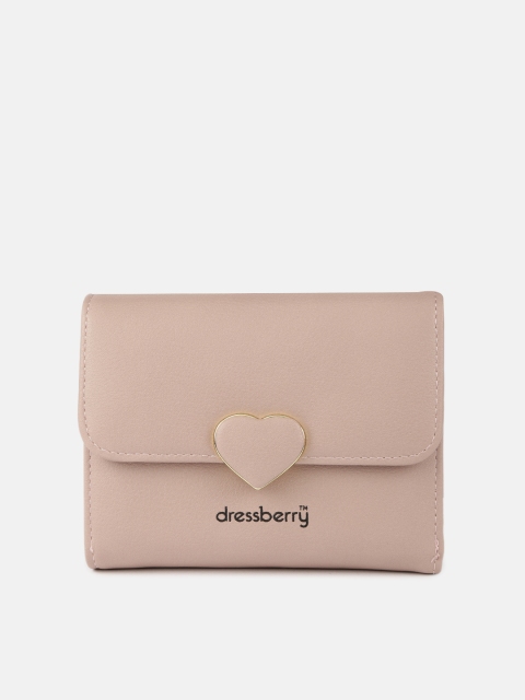 

DressBerry Women Nude Pink Solid Three Fold Wallet