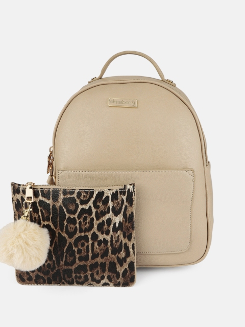 

DressBerry Women Beige Solid Backpack