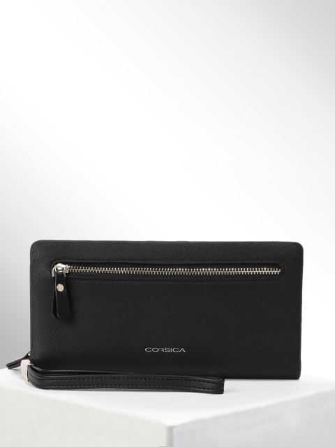 

CORSICA Women Black Solid Zip Around Wallet