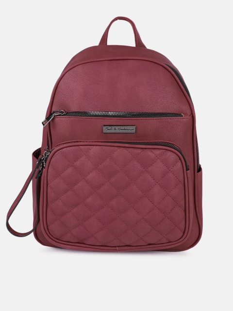 

Mast & Harbour Women Burgundy Solid Backpack