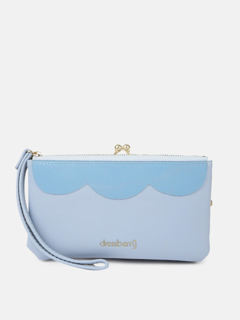 

DressBerry Women Blue Solid Zip Around Wallet
