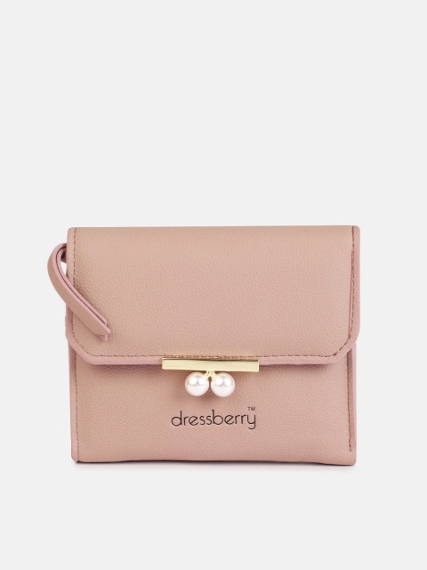 

DressBerry Women Pink Solid Three Fold Wallet