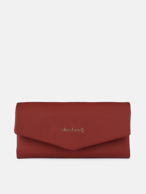 

DressBerry Women Maroon Solid Envelope Wallet