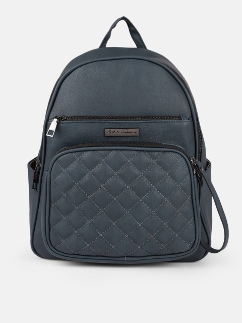 

Mast & Harbour Women Navy Blue Solid Backpack