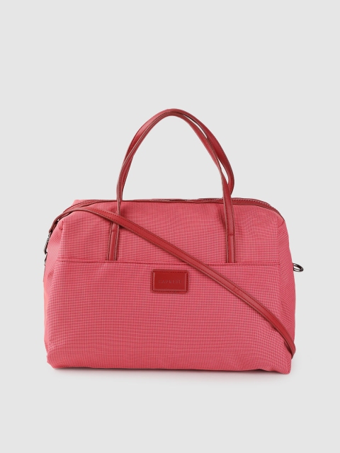 

Caprese Red Checked Handheld Bag with Detachable Sling Strap