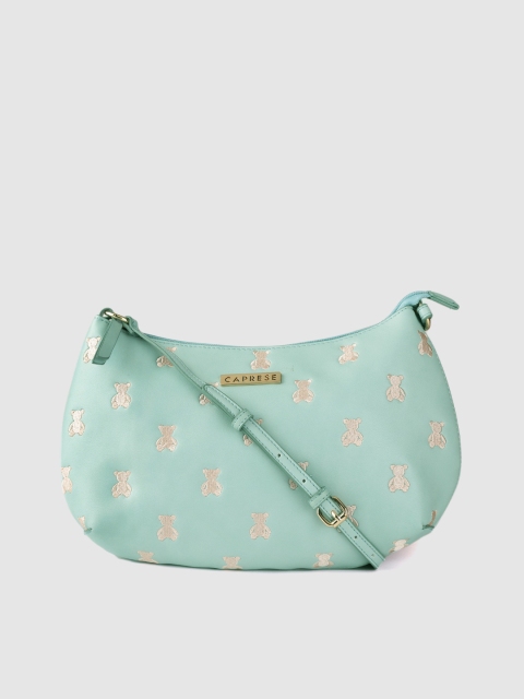 

Caprese Blue & Peach-Coloured Embroidered Sling Bag