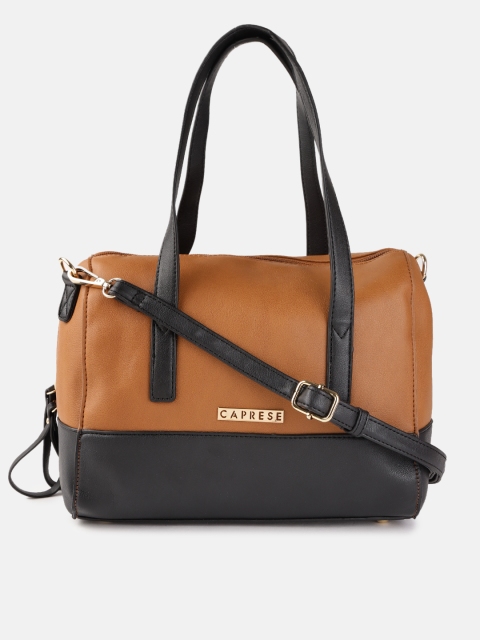 

Caprese Brown & Black Colourblocked Handheld Bag