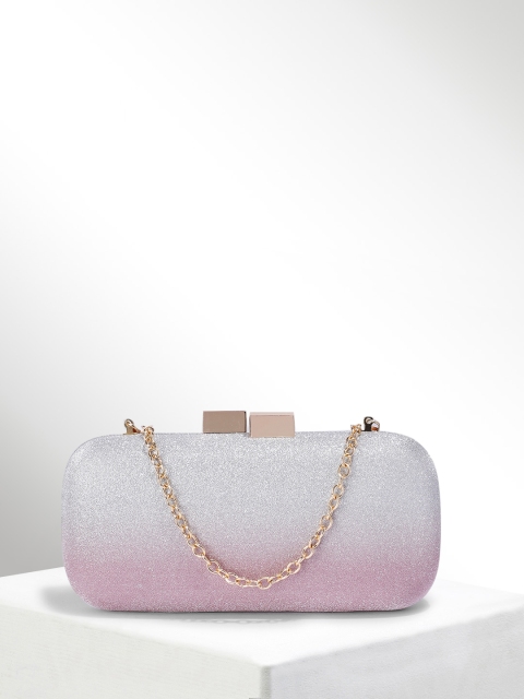 

CORSICA Pink & Silver-Toned Embellished Box Clutch