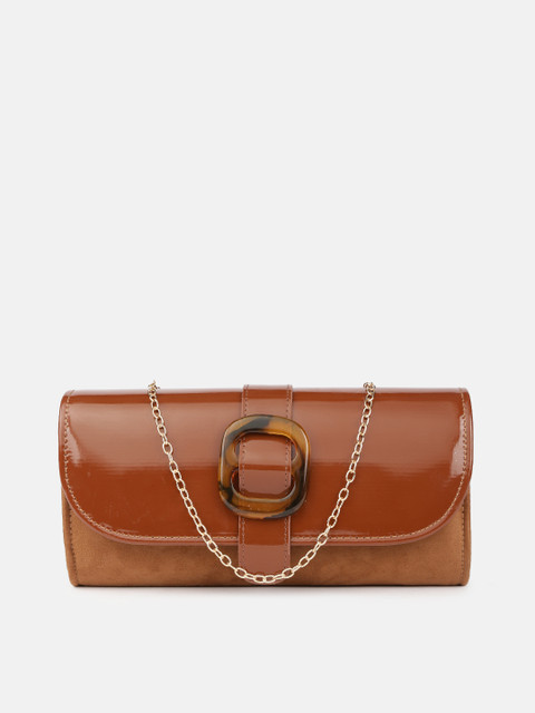 

DressBerry Brown Buckle Detail Clutch
