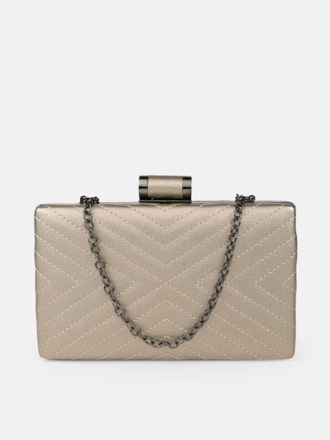 

DressBerry Bronze-Toned Textured Clutch
