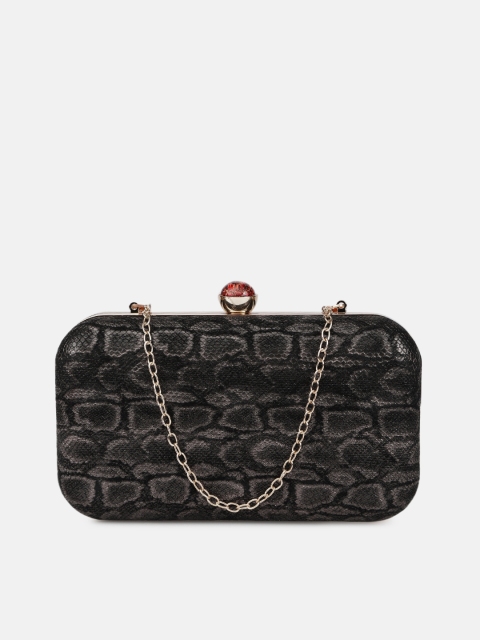 

Anouk Women Black Textured Box Clutch