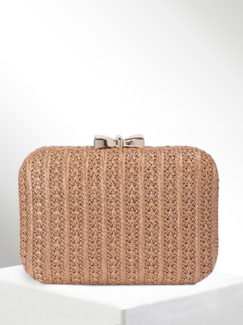 

CORSICA Tan Brown Textured Box Clutch