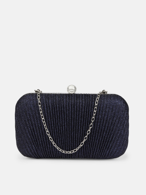 

Anouk Women Navy Blue Textured Box Clutch
