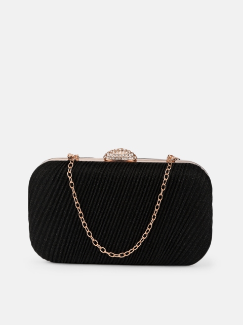 

Anouk Women Black Textured Box Clutch