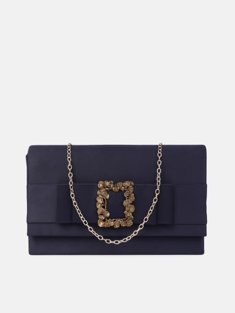 

DressBerry Navy Blue Buckle Detail Clutch