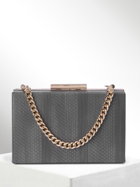 

CORSICA Grey Textured Box Clutch