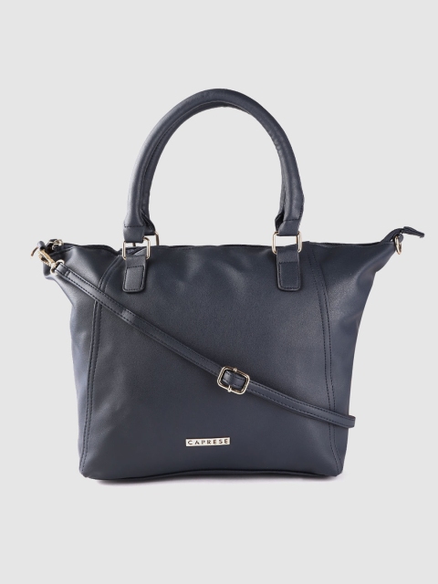 

Caprese Navy Blue Solid Handheld Bag