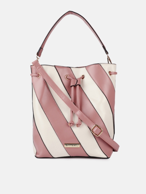 

Mast & Harbour Pink & Beige Striped Sling Bag
