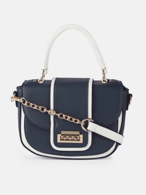 

Mast & Harbour Navy Blue Solid Satchel