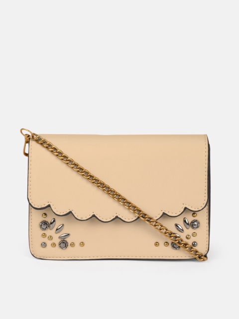 

DressBerry Beige Embellished Sling Bag