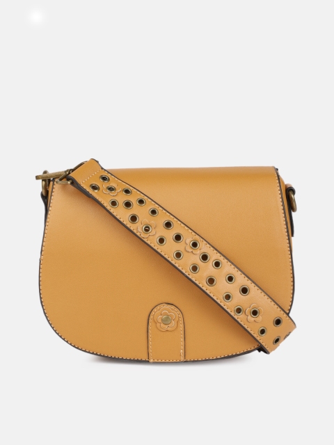 

DressBerry Women Mustard Yellow Solid Sling Bag