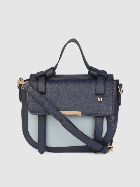 

Mast & Harbour Women Navy Blue Solid Satchel