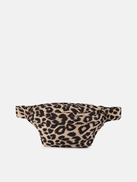 

DressBerry Women Beige & Black Printed Bum Waist Pouch