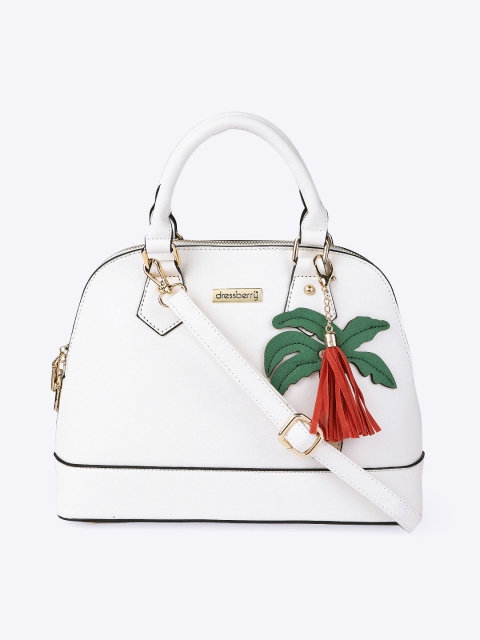 

DressBerry Women White Embellished Handheld Bag