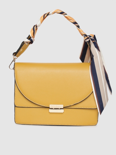 

Mast & Harbour Women Mustard Yellow Solid Sling Bag
