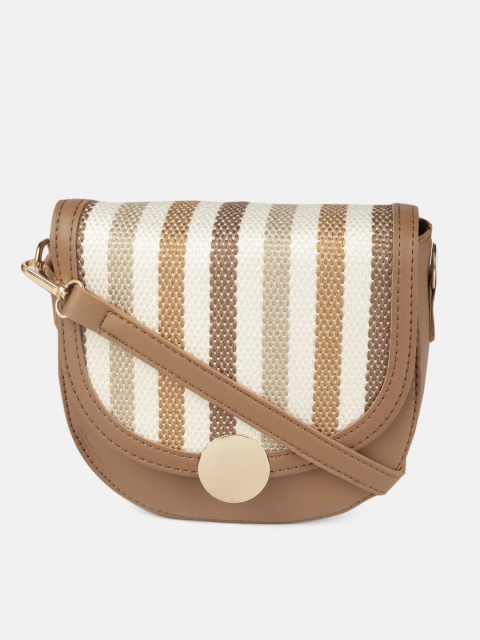 

Mast & Harbour Brown & White Striped Sling Bag