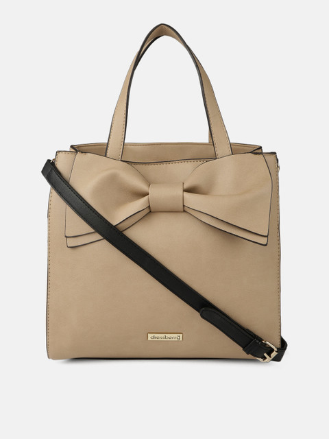 

DressBerry Beige Solid Handheld Bag