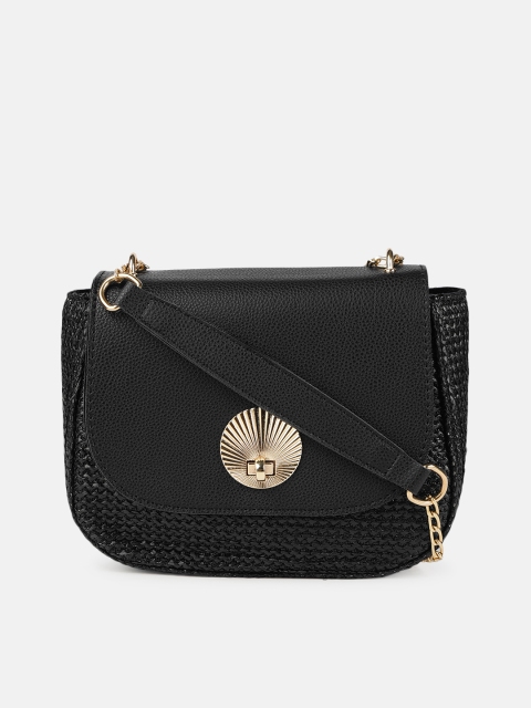 

DressBerry Black Textured Sling Bag