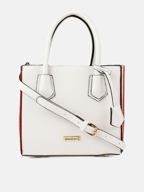 

DressBerry White Solid Handheld Bag