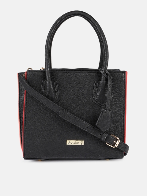 

DressBerry Black Textured Handheld Bag