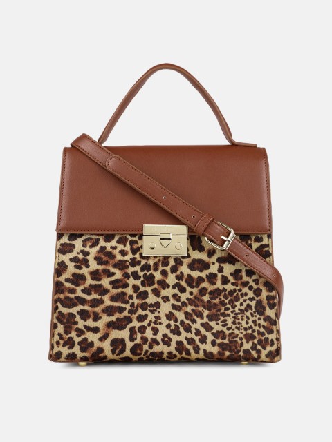 

DressBerry Brown Animal Print Satchel