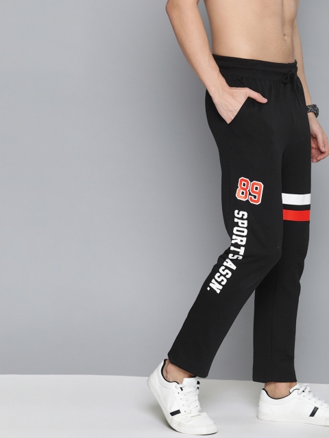 

HERE&NOW Men Black Printed Track Pants