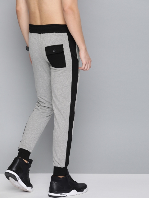 

HERE&NOW Men Grey Melange & Black Solid Joggers