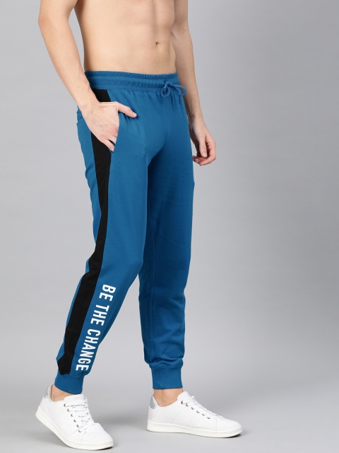 

HERE&NOW Men Teal Blue Solid Joggers