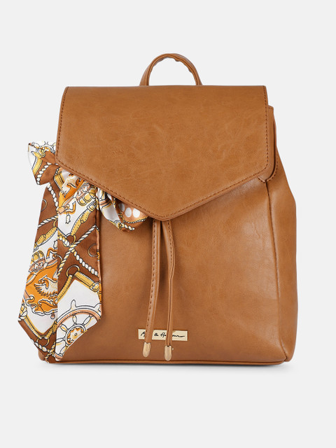 

Mast & Harbour Women Tan Brown Solid Backpack