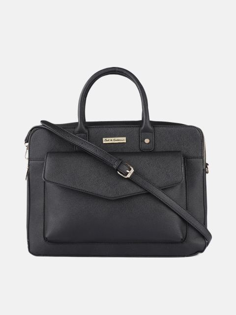 

Mast & Harbour Women Black Solid Laptop Bag