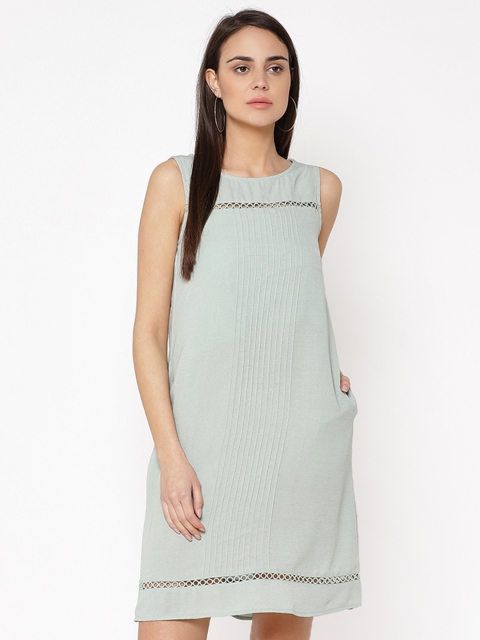 

Carlton London Women Green Solid A-Line Dress