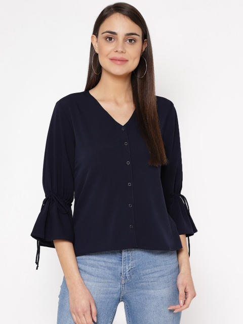 

Carlton London Women Navy Blue Solid Top