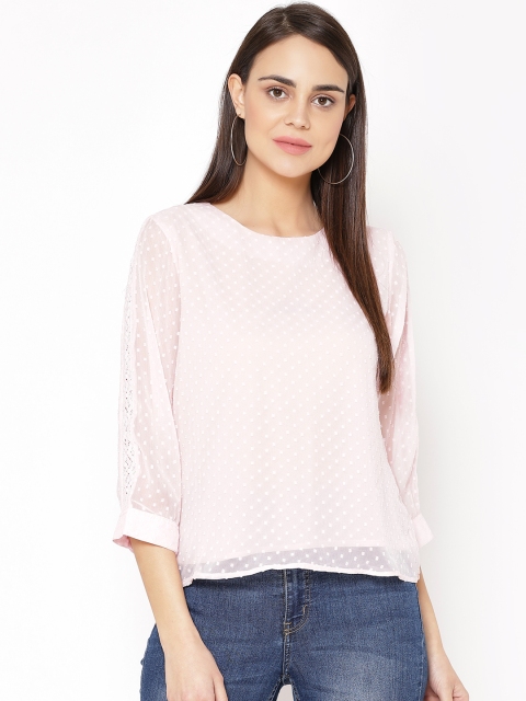 

Carlton London Women Pink Self-Design Top