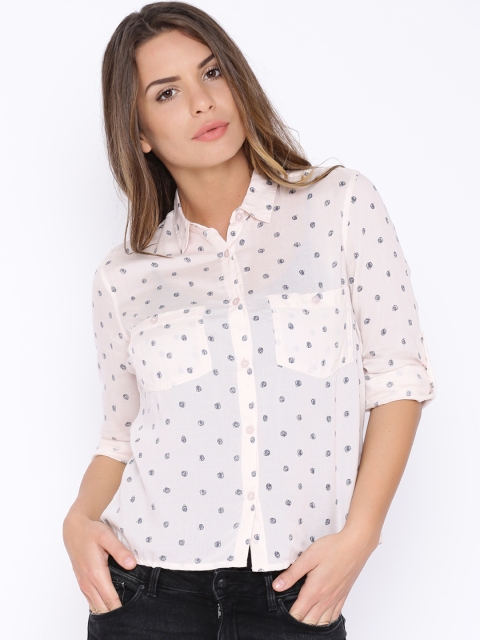 

ONLY Pink Printed Casual Shirt