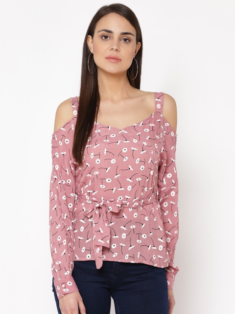 

Carlton London Women Dusty Pink Printed Top