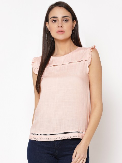 

Carlton London Women Peach-Coloured Solid Top