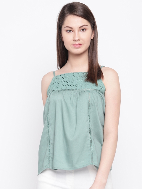 

Marie Claire Women Green Solid Top