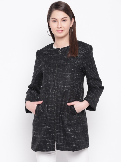 

Marie Claire Women Black & Grey Checked Tailored Jacket