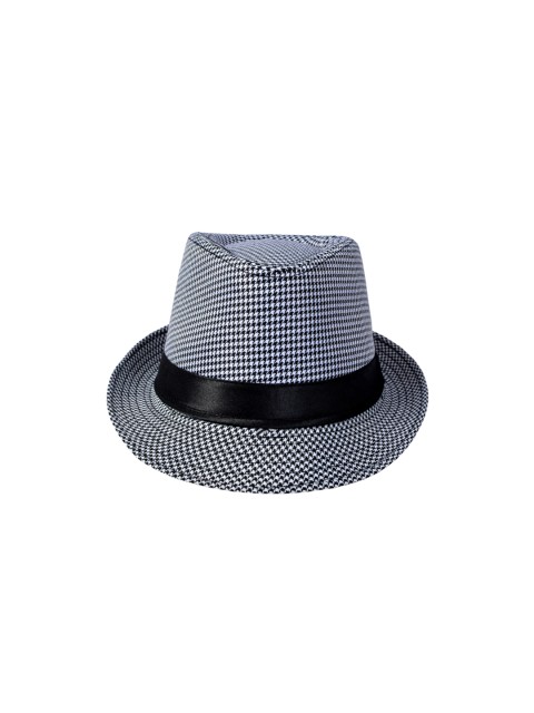 

Alvaro Castangnino Men Blue Houndstooth Fedora Hat